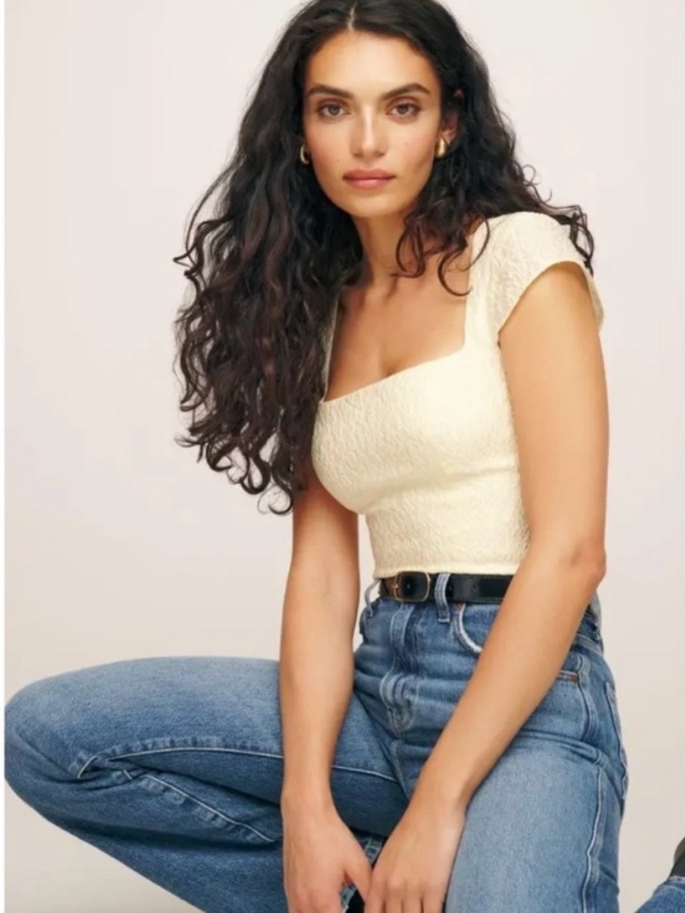 Reformation Cora Cream Top
